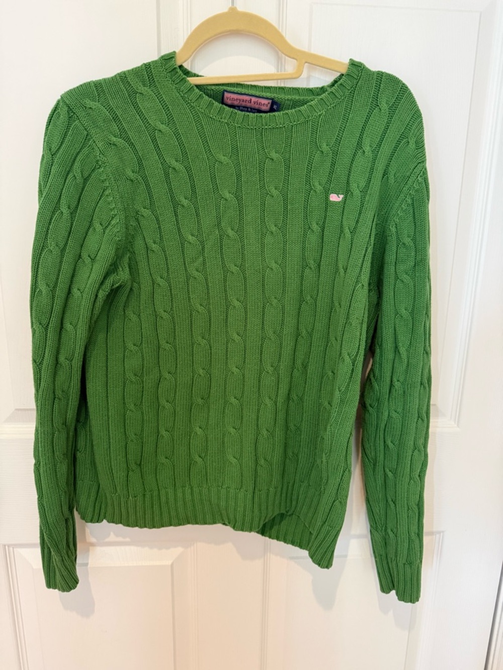 Vineyard Vines Women’s Cable Knit Sweater - Green. XL - Picture 4 of 6
